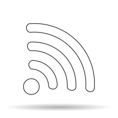 WI-FI icon wireless connection silhouette with shadow, shape isolated on a white background, vector illustration for web design