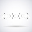 Stars hexagonal silhouettes outlines element Chicago flag isolated on white background, vector illustration