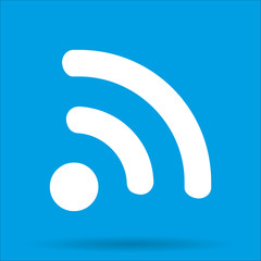 Wall Mural - WI-FI icon wireless connection with shadow isolated on a blue background, vector illustration EPS10