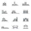 complete set of vector icons city buildings
