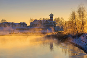 Sticker - Geierswalde Leuchtturm am Morgen - Geierswalde lighthouse in the morning