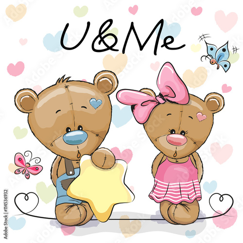 Obraz Dibond Two Cute Bears