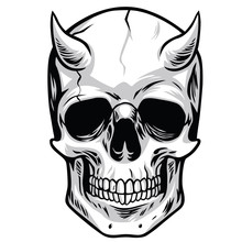 Demon Head Skull Vector