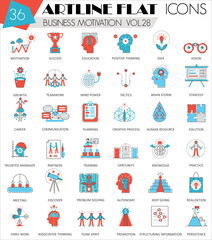 Aufkleber - Vector Business motivation ultra modern outline artline flat line icons for web and apps.