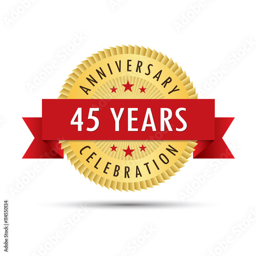 Forty five years anniversary celebration icon logo Poster