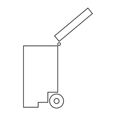 Poster - Trash bin icon, outline style