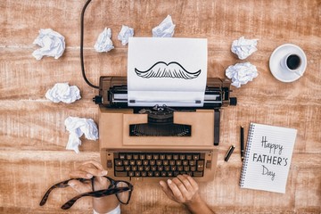 Wall Mural - Hands using typewriter