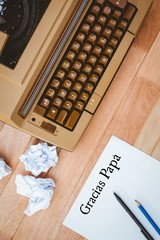 Poster - Composite image of word gracias papa