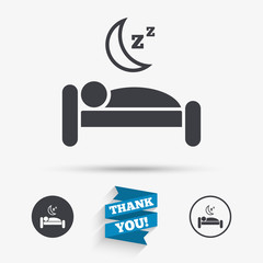 Poster - Hotel sign icon. Rest place. Sleeper symbol.