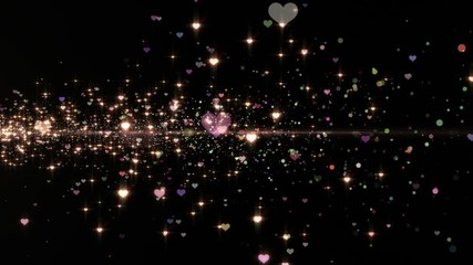 Wall Mural - Lens Flares and Heart Particles.