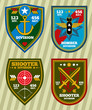Special unit military army and navy patches, emblems vector set. Badge for military division and insignia military for army vector illustration