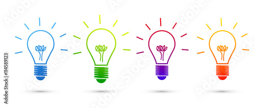Cuadros en Lienzo lampadina, idea, colori, creatività, idee