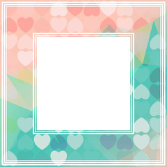 Wall Mural - blue pink hearts border