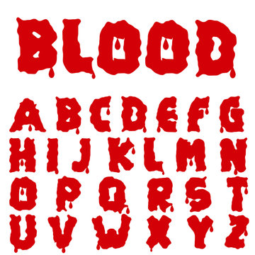 Red blood alphabet