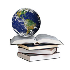 Wall Mural - Planet Earth on book.Elements of this image furnished by NASA