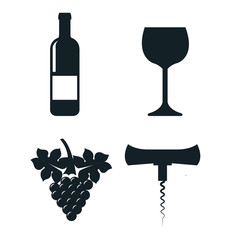 wine concept set icons  isolated icon design, vector illustration  graphic 