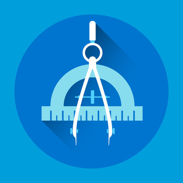 Ruler Compasses Geometry Icon