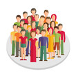 © mix3r - Flat illustration of society members with a large group