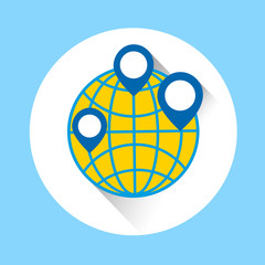 Poster - Globe Navigation World Map Icon