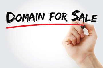 Poster - Hand writing Domain for Sale with marker, concept background