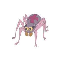 Poster - Spider icon in cartoon style