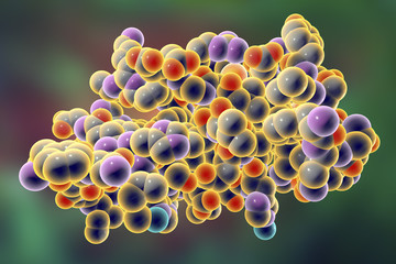 insulin molecule, 3d illustration