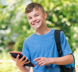 Boy with tablet