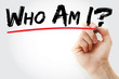 © dizain - Hand writing Who Am I? with marker, concept background