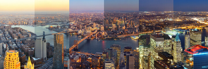 Wall Mural - New York City downtown day and night