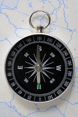 compass on the map