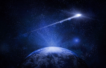 Shooting star and earth