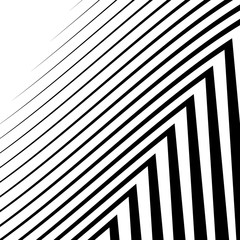 Aufkleber - Lines with distortion. Edgy, wavy lines monochrome geometric pat