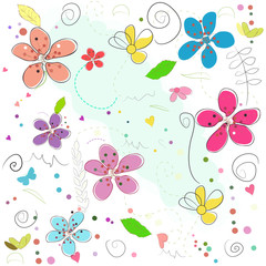 Plakat stokrotka kwiat ładny wzór pastel