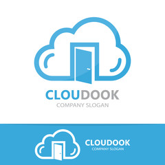 Poster - Vector cloud and door logo concept