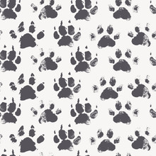Abstract Seamless Pattern With Bright Colorful Hand Paw Prints
