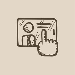Wall Mural - hand touching screen sketch icon.