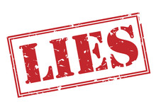 Lies Red Stamp On White Background