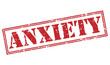 anxiety red stamp on white background