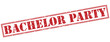 bachelor party red stamp on white background