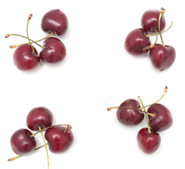 Wall Mural - red cherries on a white background