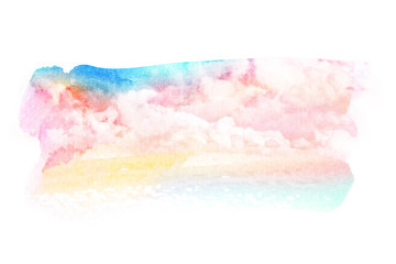  Watercolor illustration of cloud.