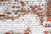 Old Red Brick Wall Painted White