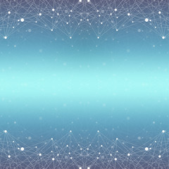 Fototapete - Geometric abstract background with connected line and dots. Big data composition. Molecule and communication background. Graphic background for your design and text. Vector illustration.