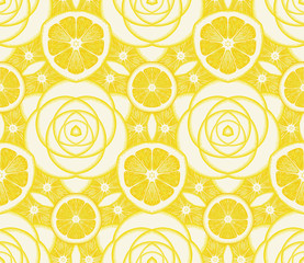 Wall Mural - Seamless pattern from lemons. Vector background.