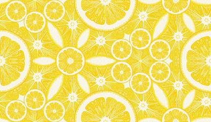 Wall Mural - Seamless pattern from lemons. Vector background.