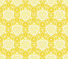 Seamless Kaleidoscope  Pattern From Lemons
