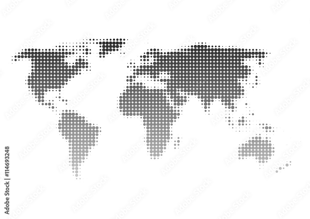 世界地図 ドット イラスト 黒 グラデーション Wall Mural Osame 世界地図 ドット イラスト 黒 グラデーション Wall Mural Osame
