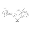 Rooster for coloring book page. vector illustration white and black for children, with a chicken