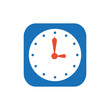 © WNSSTP - clock  Flat icon and Logo vector  blue, orange