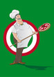 Italian pizza chef. vector illustration with a cook italian.